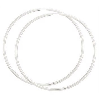 BNH Dame blanke 925 sterling sølv Øre creoler, Ø 80 mm x 2,5 mm